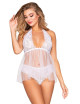 Babydoll dentelle et résille et string assorti Dreamgirl 