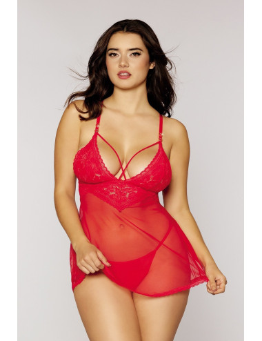 Nuisette et string rouge - DG12701RED Dreamgirl 