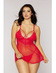 Nuisette et string rouge - DG12701RED Dreamgirl 