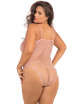 Body rose, grande taille, échancré en fine résille - REN7089X-ROS René Rofé 