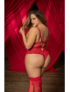 Body rouge grande taille avec porte jarretelles - MAL8724XRED Mapalé 