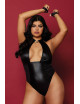 Body wetlook noir grande taille avec menottes, cadenas bijoux et clé bijou inclus - DG12814XBLK Dreamgirl 