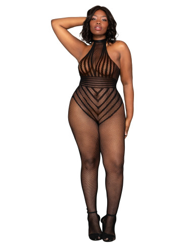 Bodystocking en résille grande taille