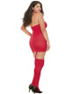 Bodystocking rouge grande taille effet guêpière avec dentelle - DG0035XRED Dreamgirl 