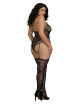 Combinaison Grande Taille dans un style Body string en dentelle avec des détails croisés - DG0329XBLK Dreamgirl 