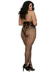 Combinaison grande taille style body dentelle et jambes larges résilles - DG0268XBLK Dreamgirl 