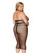 Ensemble 2 pièces grande taille, soutien gorge et jupe longue transparente noir - DG12770XBLK Dreamgirl 