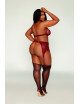 Ensemble 4 pièces grande taille soutien gorge, tour de cou, string et porte jarretelles rouge - DG11776XGAR Dreamgirl 