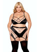 Ensemble grande taille avec Soutien-gorge, jupe porte-jarretelles, string - DG13377XBLK Dreamgirl 