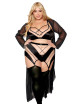 Ensemble grande taille avec Soutien-gorge, jupe porte-jarretelles, string - DG13377XBLK Dreamgirl 