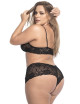 Ensemble lingerie noir, grande taille, avec top bustier et shorty dentelle - MAL206XBLK Mapalé 