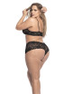 Ensemble lingerie noir, grande taille, avec top bustier et shorty dentelle - MAL206XBLK Mapalé 