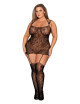 Ensemble sexy en dentelle avec jarretière grande taille - DG0383XBLK Dreamgirl 