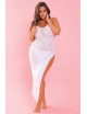 Nuisette blanche longue grande taille - REN7074X-WHT René Rofé 