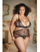 Nuisette dentelle noire grande taille avec string ouvert ROSIE - 17-6002XB Allure 