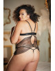 Nuisette dentelle noire grande taille avec string ouvert ROSIE - 17-6002XB Allure 