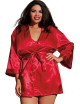 Nuisette grande taille rouge avec peignoir satinés - DG3717XRED Dreamgirl 