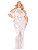 Robe bodystocking, grande taille, en résille t dentelle blanche - DG0490XWHT Dreamgirl 