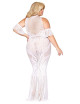 Robe bodystocking, grande taille, en résille t dentelle blanche - DG0490XWHT Dreamgirl 