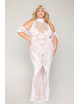 Robe bodystocking, grande taille, en résille t dentelle blanche - DG0490XWHT Dreamgirl 