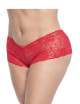 Shorty en dentelle rouge grande taille - MAL90XRED Mapalé 