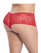 Shorty en dentelle rouge grande taille - MAL90XRED Mapalé 