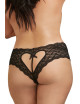 Shorty noir grande taille de dentelle ouvert et ajouré sur les fesses forme coeur - DG1442XBLK Dreamgirl 