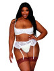 Soutien-gorge, grande taille, Demi-seins à armatures en dentelle blanche - DG13252XWHT Dreamgirl 