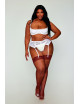 Soutien-gorge, grande taille, Demi-seins à armatures en dentelle blanche - DG13252XWHT Dreamgirl 