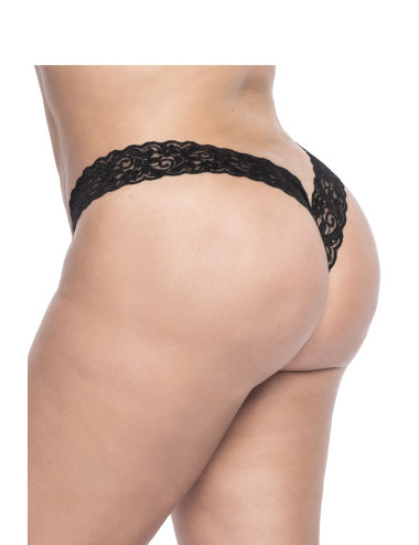 String brésilien en dentelle noir grande taille - MAL93XBLK Mapalé 