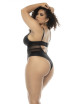 Bodystring Bibi grande taille en wetlook noir Mapalé 