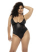 Bodystring Bibi grande taille en wetlook noir Mapalé 