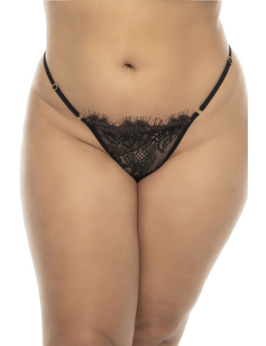 Nuisette noir Selma grande taille en dentelle Mapalé 