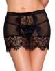 Jupe dentelle noire transparente ouverte sur les fesses - Emanuela Music Legs 