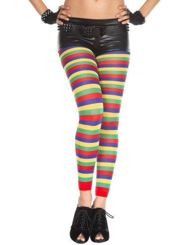 Legging fantaisie coloré bandes horizontales - MH35008RAI Music Legs 