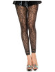 Legging fin noir résille et dentelle motif floral - MH35029BLK Music Legs 