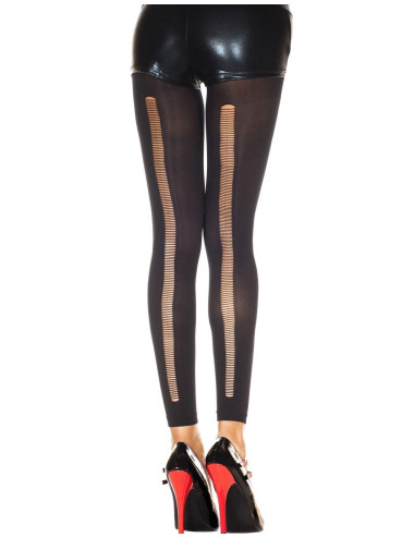 Legging noir fashion et fin ajouré sur l'arrière - MH35241BLK