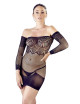 Petite robe, sans couture, noire en fine résille avec string - R27172981101 COTTELLI & DIVERS 