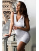 Robe blanche sensuelle avec capuche et bandeau poitrine Adriana - LDP2WHT Be lily 