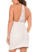 Robe blanche simili cuir et dentelle Sophia - LDL2WHT Be lily 