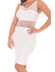 Robe sensuelle et habillée avec maille transparente blanche - LDP1WHT Be lily 