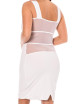 Robe sensuelle et habillée avec maille transparente blanche - LDP1WHT Be lily 