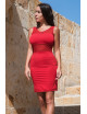 Robe sensuelle et habillée avec maille transparente rouge - LDP1RED Be lily 