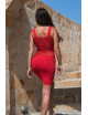 Robe sensuelle et habillée avec maille transparente rouge - LDP1RED Be lily 