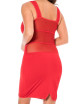 Robe sensuelle et habillée avec maille transparente rouge - LDP1RED Be lily 