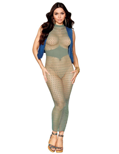 Robe bodystocking en filet dans un design géométrique sans couture - DG0489SAG Dreamgirl 