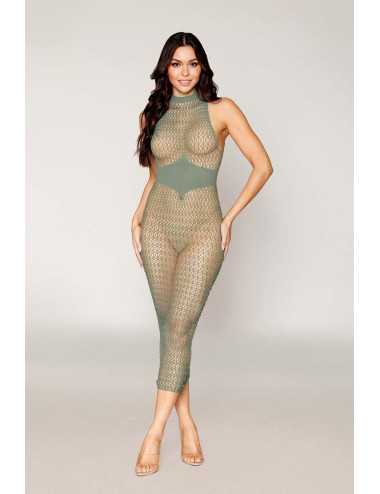 Robe bodystocking en filet dans un design géométrique sans couture - DG0489SAG Dreamgirl 