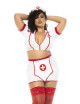 Costume infirmière 3 pièces grande taille, top avec zip fonctionnel Mapalé 