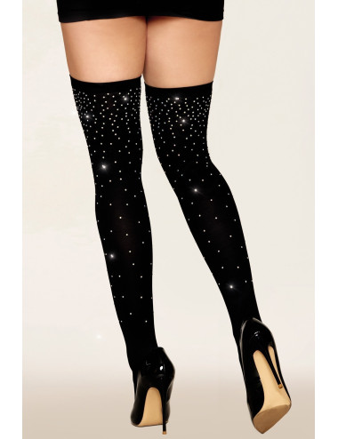 Bas fantaisie noir avec strass - DG0459BLK Dreamgirl 