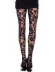 Collant noir imprimé floral - MH7344BLK Music Legs 